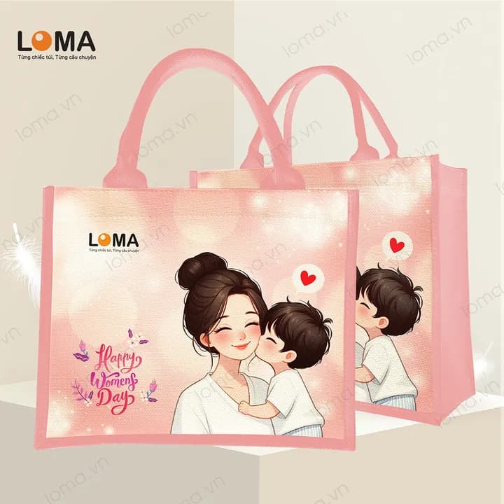 Mẫu 4: Mẹ và bé mừng ngày Phụ nữ