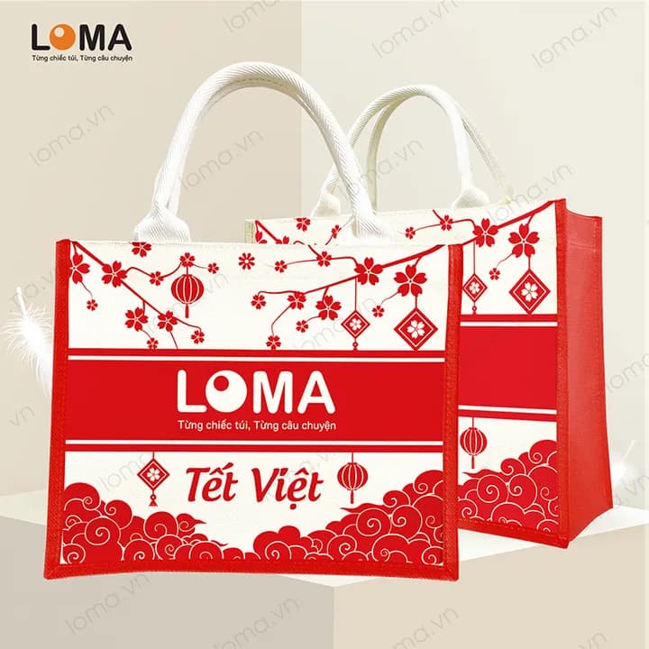 Mẫu 3: Hoa đào đèn lồng Tết Việt